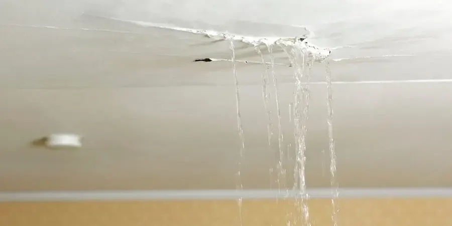 Storm and wind-driven rain water damage inside a Denham Springs home